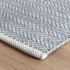 Herringbone Woven Cotton Rug - Swedish Blue - Our Boat House
