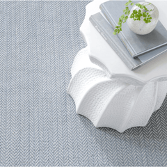 Herringbone Woven Cotton Rug - Swedish Blue - Our Boat House