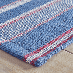 Hillsgrove Stripe Denim Handwoven Cotton Rug - Our Boat House