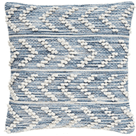 Hobnail Indoor/Outdoor Pillow - Herringbone Blue - Our Boat House