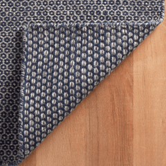 Honeycomb Woven Rug - Indigo & Grey - Our Boat House