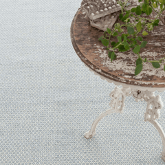 Honeycomb Woven Wool Rug - Soft French Blue & Ivory - Our Boat House