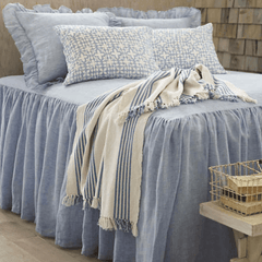 Ibiza French Blue Striped Throw - Our Boat House