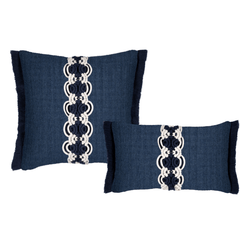 Indigo Macrame Indoor/Outdoor Pillow - Our Boat House