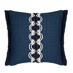 Indigo Macrame Indoor/Outdoor Pillow - Our Boat House