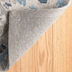 Ines Blue Hand Micro Hooked Wool Rug - Our Boat House
