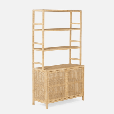 Islamorada Rattan Bookcase w/Hutch - Our Boat House