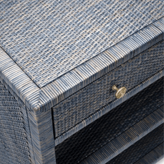Islamorada Rattan Navy Night Stand - Three Sizes - Our Boat House