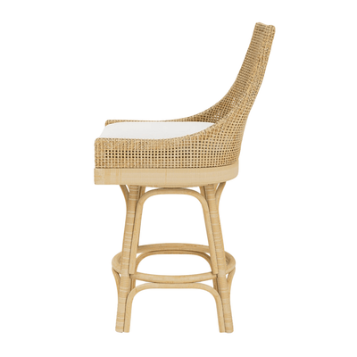 Islamorada Stool w/ White Performance Fabric Counter Height - Our Boat House