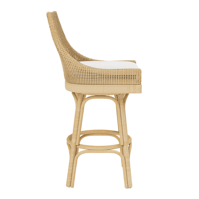 Islamorada Stool w/White Performance Fabric - Bar Height - Our Boat House