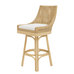 Islamorada Stool w/White Performance Fabric - Bar Height - Our Boat House