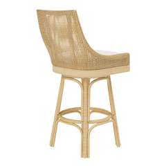 Islamorada Stool w/White Performance Fabric - Bar Height - Our Boat House