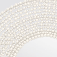 Jena Beaded Round Mirror - White - Our Boat House