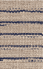 Jute Ticking Indigo Woven Rug - Our Boat House