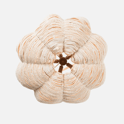Kayla White Wood Beads Chandelier - Two Sizes - Our Boat House