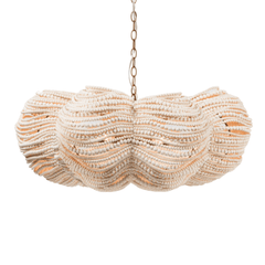Kayla White Wood Beads Chandelier - Two Sizes - Our Boat House