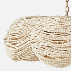 Kayla White Wood Beads Chandelier - Two Sizes - Our Boat House