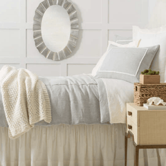 Keaton Linen Duvet Cover - Sky - Our Boat House