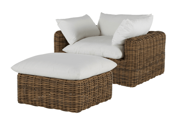 Kona Ottoman - Raffia - Our Boat House