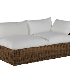 Kona Outdoor Wicker Right Arm Facing Loveseat - Raffia - Our Boat House
