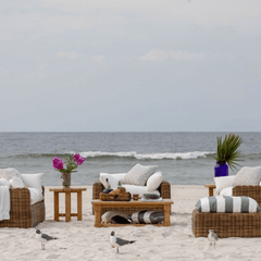Kona Outdoor Wicker Right Arm Facing Loveseat - Raffia - Our Boat House