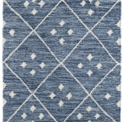 Kota Indigo Blue Woven Wool Rug - Our Boat House