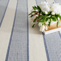 La Mirada Navy Cotton Rug - Our Boat House