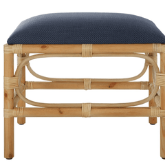 Laguna Bay Upholstered Small Bench/Ottoman - Navy - Our Boat House