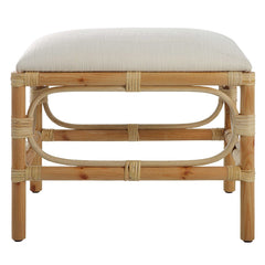 Laguna Bay Upholstered Small Bench/Ottoman - White - Our Boat House