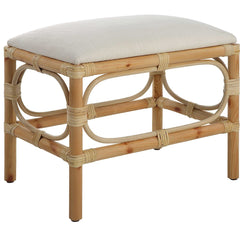 Laguna Bay Upholstered Small Bench/Ottoman - White - Our Boat House