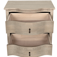 Laila Curved BedSide Chest in Vintage Grey - Our Boat House