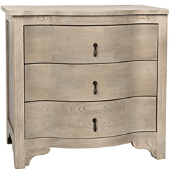 Laila Curved BedSide Chest in Vintage Grey - Our Boat House