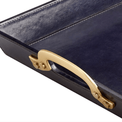 Lauren Navy & Brass Tray - Our Boat House