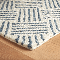 Layers Hand Hooked Wool Rug - Indigo - Our Boat House