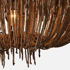 Le Carmen Cocoa Bead Semi - Flush Chandelier - Dark Bronze - Our Boat House