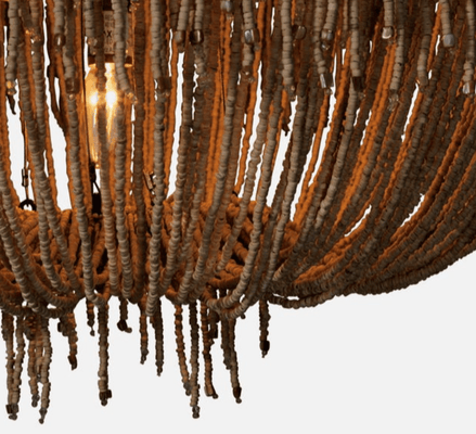 Le Carmen Cocoa Bead Semi - Flush Chandelier - Dark Bronze - Our Boat House