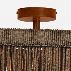 Le Carmen Cocoa Bead Semi - Flush Chandelier - Dark Bronze - Our Boat House