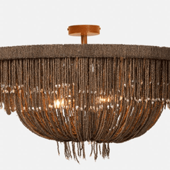 Le Carmen Cocoa Bead Semi - Flush Chandelier - Dark Bronze - Our Boat House