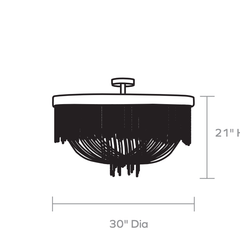 Le Carmen Cocoa Bead Semi - Flush Chandelier - Dark Bronze - Our Boat House