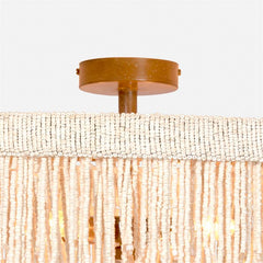 Le Carmen Cocoa Bead Semi - Flush Chandelier - Ivory - Our Boat House