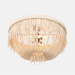 Le Carmen Cocoa Bead Semi - Flush Chandelier - Ivory - Our Boat House