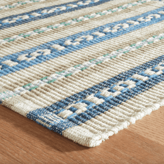 Long Slade Indigo Handwoven Cotton Rug - Our Boat House