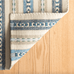Long Slade Indigo Handwoven Cotton Rug - Our Boat House