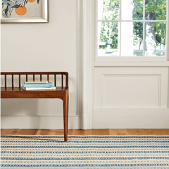 Long Slade Indigo Handwoven Cotton Rug - Our Boat House
