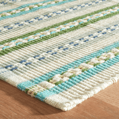 Long Slade Teal Handwoven Cotton Rug - Our Boat House