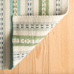 Long Slade Teal Handwoven Cotton Rug - Our Boat House