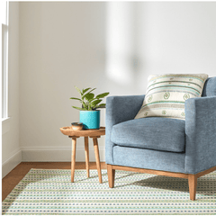 Long Slade Teal Handwoven Cotton Rug - Our Boat House