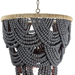 Lorelei Wood Bead Chandelier - Grey - Our Boat House