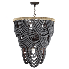 Lorelei Wood Bead Chandelier - Grey - Our Boat House