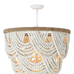 Lorelei Wood Bead Chandelier - White - Our Boat House